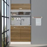 Decoraktiv Mini 90t MDF Hazır Mutfak Dolabı - Tezgah Dahil - Naturel Pera