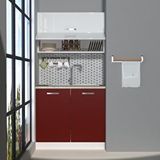 Decoraktiv Mini 90y Mdf Hazır Mutfak Dolabı Bordo Beyaz
