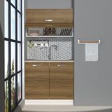Decoraktiv Mini 90y Mdf Hazır Mutfak Dolabı Naturel Pera