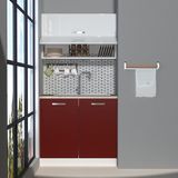 Decoraktiv Mini 90Y MDF Hazır Mutfak Dolabı - Tezgah Dahil - Bordo - Beyaz