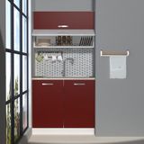 Decoraktiv Mini 90Y MDF Hazır Mutfak Dolabı - Tezgah Dahil - Bordo