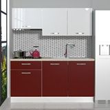 Decoraktiv Naturel 160 Mdf Hazır Mutfak Dolabı Bordo Beyaz