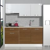 Decoraktiv Naturel 160 MDF Hazır Mutfak Dolabı - Tezgah Dahil - Ceviz - Beyaz