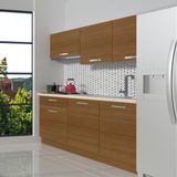 Decoraktiv Naturel 160 MDF Hazır Mutfak Dolabı - Tezgah Dahil - Naturel Ceviz
