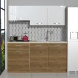 Decoraktiv Naturel 160 MDF Hazır Mutfak Dolabı - Tezgah Dahil - Pera - Beyaz