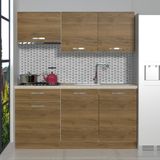 Decoraktiv Pera 160 cm Hazır Naturel Mutfak Dolabı