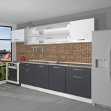 Decoraktiv Prestij 280 Mdf Hazır Mutfak Dolabı - Tezgah Dahil - Antrasit Beyaz - Antrasit - Beyaz