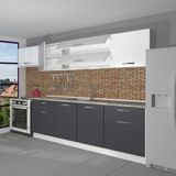 Decoraktiv Prestij 280 MDF Hazır Mutfak Dolabı - Tezgah Dahil - Antrasit Beyaz