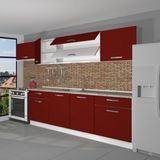 Decoraktiv Prestij 280 MDF Hazır Mutfak Dolabı - Tezgah Dahil - Bordo