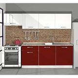 Decoraktiv Smart 240 Mdf Hazır Mutfak Dolabı Bordo Beyaz