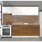 Decoraktiv Smart 240 MDF Hazır Mutfak Dolabı - Tezgah Dahil - Ceviz - Beyaz