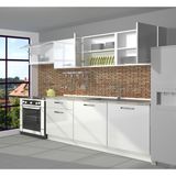 Decoraktiv Smart 240 MDF Hazır Mutfak Dolabı - Tezgah Dahil - Parlak Beyaz