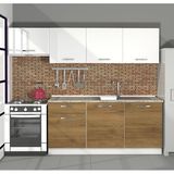 Decoraktiv Smart 240 MDF Hazır Mutfak Dolabı - Tezgah Dahil - Pera - Beyaz