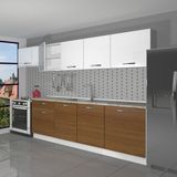 Decoraktiv Smart 280 MDF Hazır Mutfak Dolabı Ceviz Beyaz Modern Tasarım Geniş Depolama Tezgah Dahil - Ceviz - Beyaz