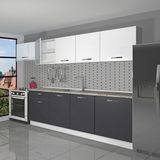 Decoraktiv Smart 280 MDF Hazır Mutfak Dolabı - Tezgah Dahil - Antrasit Beyaz
