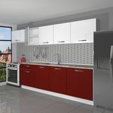 Decoraktiv Smart 280 MDF Hazır Mutfak Dolabı - Tezgah Dahil - Bordo - Beyaz