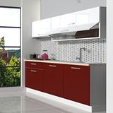Decoraktiv Style 160 Mdf Hazır Mutfak Dolabı Bordo Beyaz