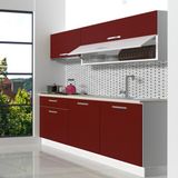 Decoraktiv Style 160 MDF Hazır Mutfak Dolabı - Tezgah Dahil - Bordo