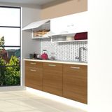Decoraktiv Style 160 MDF Hazır Mutfak Dolabı - Tezgah Dahil - Ceviz - Beyaz