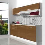 Decoraktiv Style 160 MDF Hazır Mutfak Dolabı - Tezgah Dahil - Naturel Ceviz