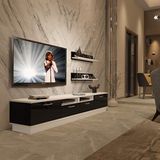 Decoraktiv Trendstyle 220R Mdf Beyaz Siyah Tv Sehpa Ünitesi
