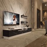 Decoraktiv Trendstyle 220r MDF TV Sehpa Ünitesi - Beyaz Siyah Mermer