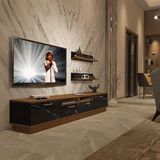 Decoraktiv Trendstyle 220r MDF TV Sehpa Ünitesi - Ceviz Siyah Mermer