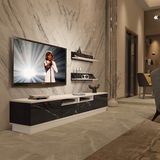Decoraktiv Trendstyle 220rs MDF TV Sehpa Ünitesi - Beyaz Siyah Mermer
