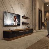 Decoraktiv Trendstyle 220rs MDF TV Sehpa Ünitesi - Ceviz Siyah Mermer