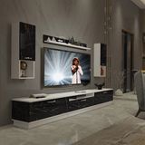 Decoraktiv Trendstyle 270da MDF TV Sehpa Ünitesi - Beyaz Siyah Mermer