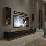 Decoraktiv Trendstyle 270da MDF TV Sehpa Ünitesi - Ceviz Siyah Mermer