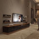 Decoraktiv Trendstyle 270rs Mdf Tv Ünitesi Tv Sehpası - Ceviz Siyah Mermer