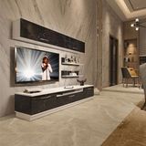 Decoraktiv Trendstyle 5 MDF TV Sehpa Ünitesi - Beyaz Siyah Mermer