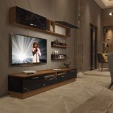 Decoraktiv Trendstyle 5220 Ceviz Siyah Mermer MDF TV Sehpası