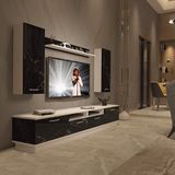 Decoraktiv Trendstyle 5220d MDF TV Sehpa Ünitesi - Beyaz Siyah Mermer