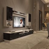 Decoraktiv Trendstyle 5220DA Beyaz Siyah Mermer MDF Tv Ünitesi