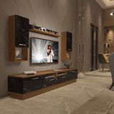 Decoraktiv Trendstyle 5220DA Ceviz-Siyah Mermer MDF Tv Ünitesi