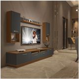 Decoraktiv Trendstyle 5220da Mdf Ceviz Antrasit Tv Ünitesi