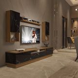 Decoraktiv Trendstyle 5220das MDF TV Sehpa Ünitesi - Pera Siyah Mermer