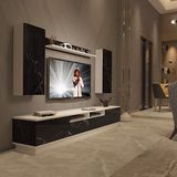 Decoraktiv Trendstyle 5220DS Beyaz Siyah Mermer MDF Tv Ünitesi