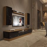 Decoraktiv Trendstyle 5220ds MDF TV Sehpa Ünitesi - Pera Siyah Mermer
