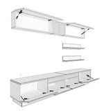 Decoraktiv Trendstyle 5220s Beyaz Antrasit Mdf Tv Ünitesi Tv Sehpası