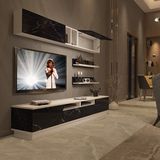 Decoraktiv Trendstyle 5220S Beyaz Siyah Mermer MDF Tv Ünitesi