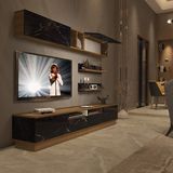 Decoraktiv Trendstyle 5220s MDF TV Sehpa Ünitesi - Pera Siyah Mermer