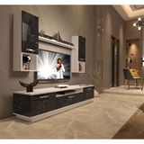 Decoraktiv Trendstyle 5da Beyaz Siyah Slm Tv Ünitesi Tv Sehpası