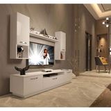 Decoraktiv Trendstyle 5da Parlak Beyaz Slm Tv Ünitesi Tv Sehpası