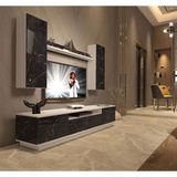 Decoraktiv Trendstyle 5ds Beyaz Siyah Mdf Tv Ünitesi Tv Sehpası