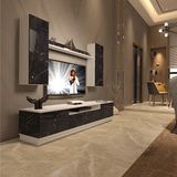 Decoraktiv Trendstyle 5ds MDF TV Sehpa Ünitesi - Beyaz Siyah Mermer