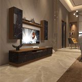 Decoraktiv Trendstyle 5ds MDF TV Sehpa Ünitesi - Ceviz Siyah Mermer