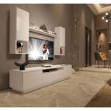 Decoraktiv Trendstyle 5ds Parlak Beyaz Mdf Tv Ünitesi Tv Sehpası